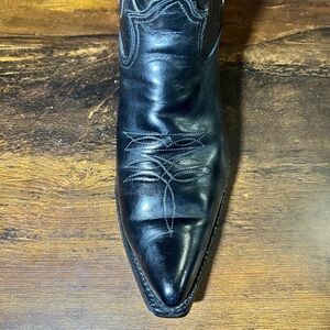 Black Leather Cowboy Boots (Texas brand)